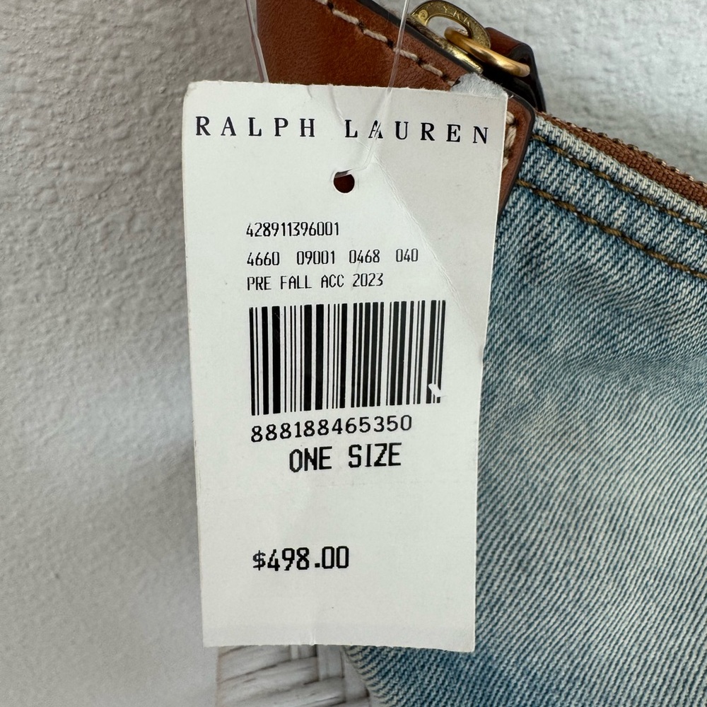Ralph Lauren Polo ID Denim Crescent Shoulder Bag NWT - Picture 8 of 8